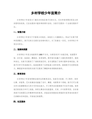 乡村学校少年宫简介